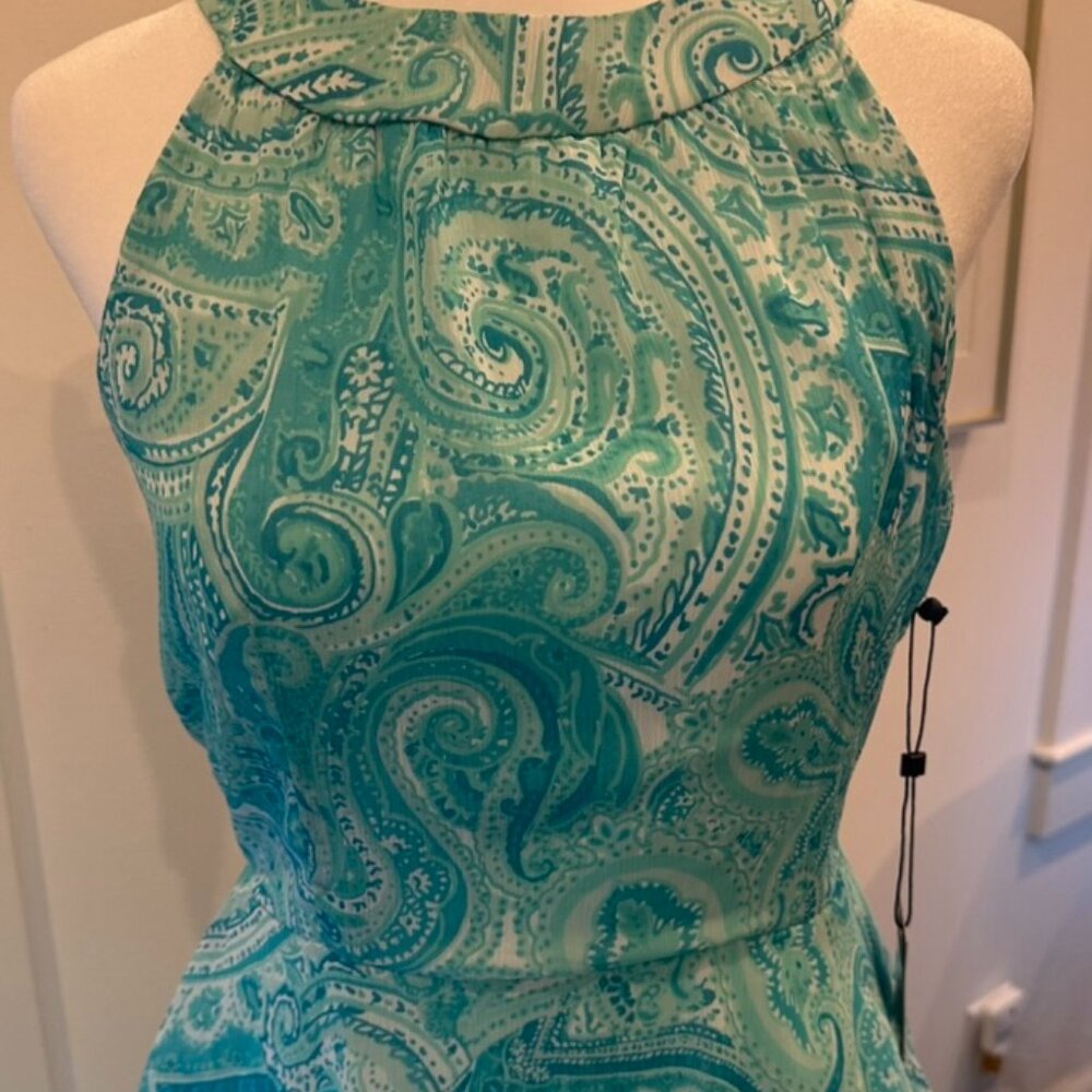 Sleeveless Tommy Hilfiger sheer Ocean Blue silky soft Long Dress
Gorgeous!!!